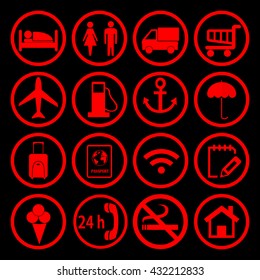 Travel icons. Vacation icon. Vector. Illustration.
