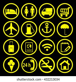 Travel icons. Vacation icon. Vector. Illustration.