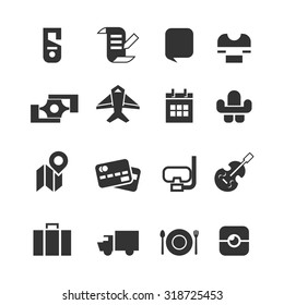 Travel icons, vector.