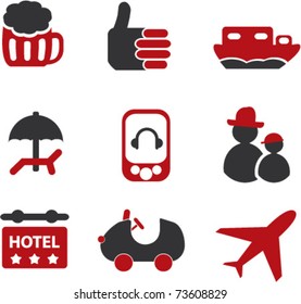 travel icons, vector