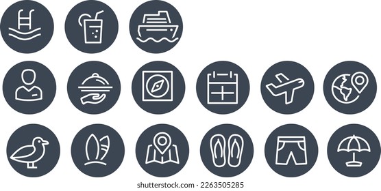 Travel Icons vector design map beach