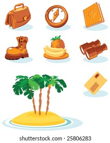 Travel icons. Vector illustration.