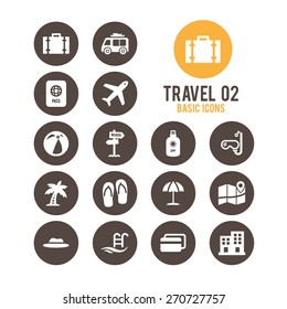 Travel Icons. Vector Illustration.