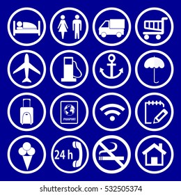 Travel icons. Vector. Illustration.