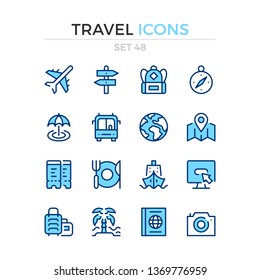 Travel icons. Vector line icons set. Premium quality. Simple thin line design. Modern outline symbols, pictograms.