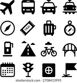 Vektorpaket-Set mit Reisesymbolen