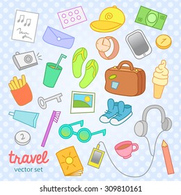 Travel icons, vector set