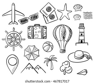 Travel Icons. Vector set.