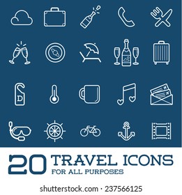 Travel Icons Vector Set, Great for All Purposes like Print Web or Mobile Apps