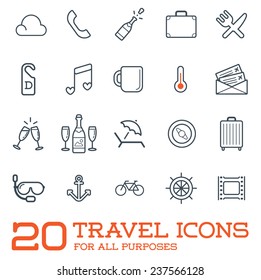 Travel Icons Vector Set, Great for All Purposes like Print Web or Mobile Apps