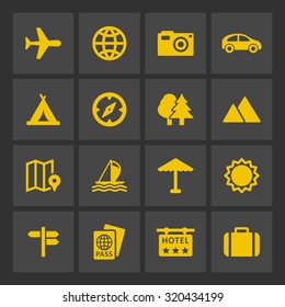 Travel icons for web