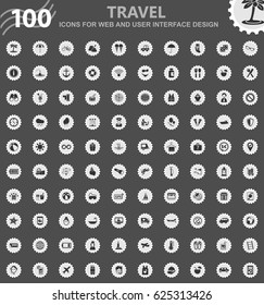 Travel icons for web and user interface design