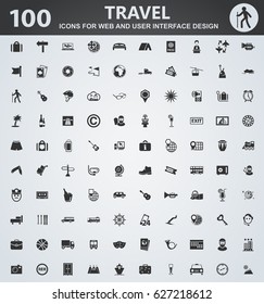 Travel icons for web and user interface design