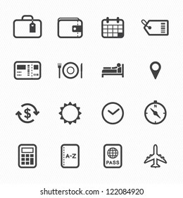 Travel Icons with White Background