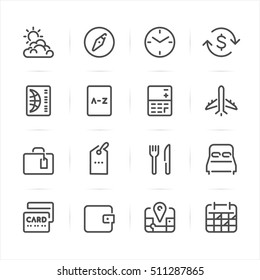 Travel icons with White Background