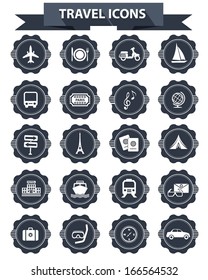Travel icons,Black version,vector