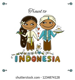 Travel to Indonesia. Greeting card for your design