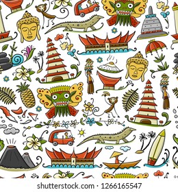 Travel to Indonesia. Seamless pattern for your design