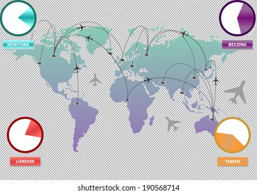 Travel Info graphic set with charts and other elements. Vector illustration