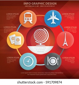 Travel info graphics design,clean vector