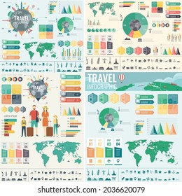 Travel infographic collection for business and presentation. Infographic template. Vector illustration