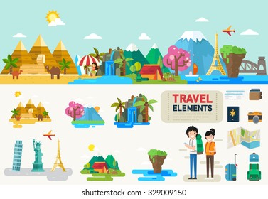 Travel infographic elements.vector illustration
