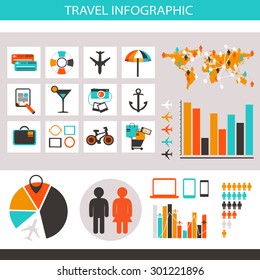 Travel infographic with icons and elements.