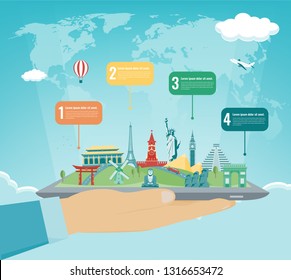 Travel infographic. Infographics for business, web sites, presentations, advertising. Travel and Tourism concept. Vector illustration