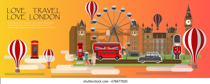 Travel infographic. London infographic tourist sights of Great Britain, welcome to England. United kingdom infographic. Travel to London presentation template