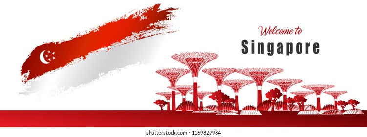 Travel infographic. Singapore infographic; welcome to Singapore. Travel to Singapore presentation template