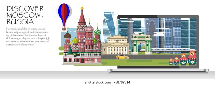 Travel infographic.Moscow infographic; welcome to Russia. Travel to Russia presentation template