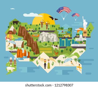 Usa Landmarks Map Images Stock Photos Vectors Shutterstock