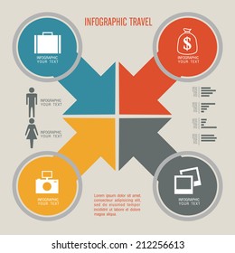 Travel infographics with data icons and elements