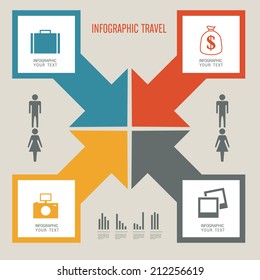 Travel infographics with data icons and elements