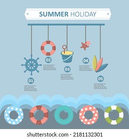 Travel Infographics - Info Poster, Brochure Cover Template Layout With Flat Design Icons, Other Elements And Filler Text