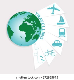 Travel infographics web design. Modern paper template. Vector illustration.