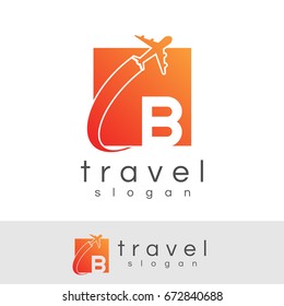 travel initial Letter B Logo design