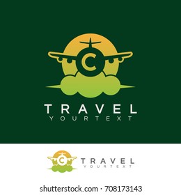 travel initial Letter C Logo design