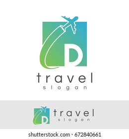 travel initial Letter D Logo design