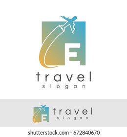 travel initial Letter E Logo design