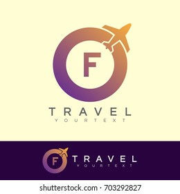 travel initial Letter F Logo design