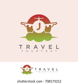 travel initial Letter J Logo design