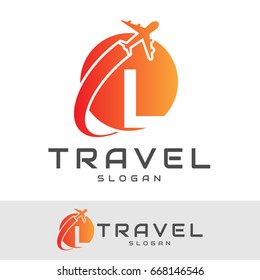 travel initial Letter L Logo design