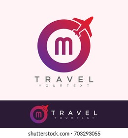 travel initial Letter M Logo design