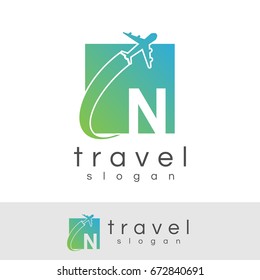 travel initial Letter N Logo design