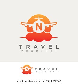 travel initial Letter N Logo design