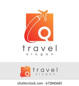 travel initial Letter Q Logo design