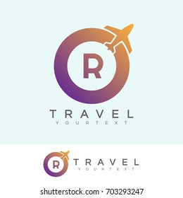 travel initial Letter R Logo design