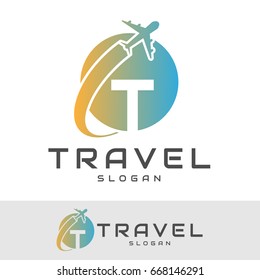 travel initial Letter T Logo design