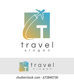 travel initial Letter T Logo design